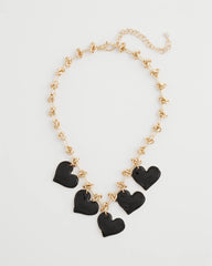 Chico's Black Heart Drop Off Necklace BLACK
