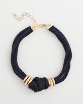 Chico's Navy Knot Rope Necklace NAVY