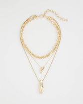 Chico's Convertible Three-Strand Pendant Necklace GOLD