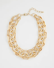 Chico's Convertible Three-Strand Chain Necklace GOLD
