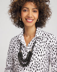Chico's SYLCA® x Chico's Black Disk Bead Statement Necklace BLACK