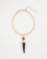 Chico's Tortoise Pendant Collar Necklace GOLD