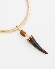 Chico's Tortoise Pendant Collar Necklace GOLD