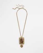 Chico's Adjustable Medallion Gem Pendant GOLD