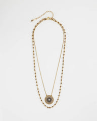 Chico's Convertible Multi-Strand Pendant Necklace GOLD