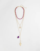 Chico's Amethyst Convertible Multi-Layer Necklace PURPLE