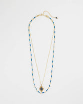 Chico's Double-Strand Sodalite Pendant Necklace BLUE