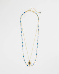 Chico's Double-Strand Sodalite Pendant Necklace BLUE