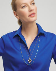 Chico's Double-Strand Sodalite Pendant Necklace BLUE