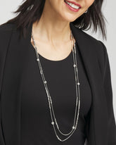 Chico's Hexie Multi-Strand Necklace SILVER
