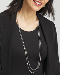 Chico's Hexie Multi-Strand Necklace SILVER