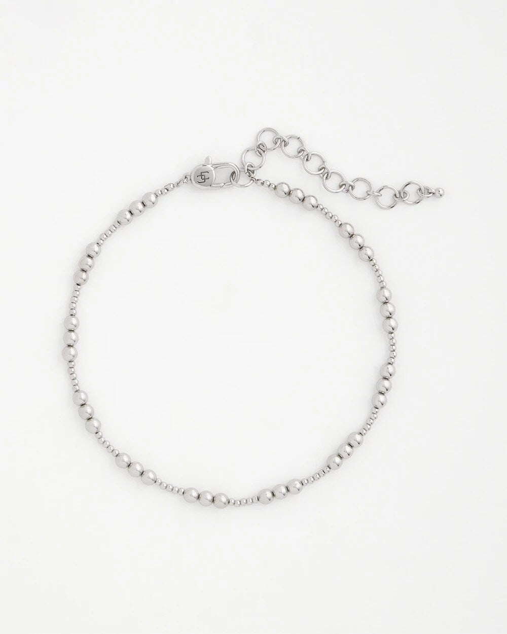 Chico's Silvertone Beaded Necklace SILVER