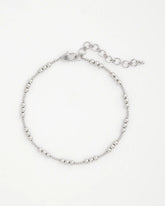 Chico's Silvertone Beaded Necklace SILVER