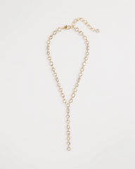 Chico's Bezel Set Goldtone Y-Necklace GOLD