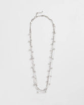 Chico's Multistrand Beaded Silvertone Necklace SILVER