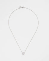 Chico's Silver Tone Drop Stone Necklace SILVER