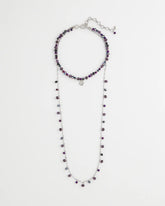 Chico's Convertible Purple Long Short Necklace PURPLE