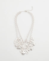 Chico's Double Square Charm Pendant Necklace SILVER