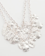 Chico's Double Square Charm Pendant Necklace SILVER