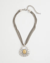 Chico's Island Metal Pendant Necklace MIXED METALS