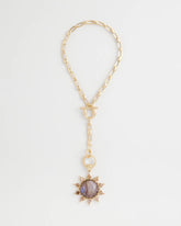 Chico's Purple Resin Sun Pendant Necklace PURPLE