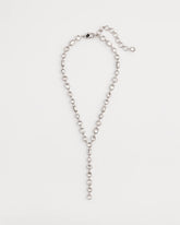 Chico's Bezel Set Silvertone Y-Necklace SILVER