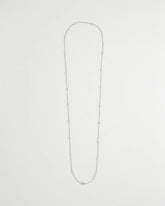 Chico's Fine Crystal Long Chain Necklace SILVER