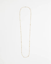Chico's Fine Crystal Long Chain Necklace GOLD