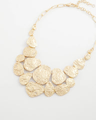 Chico's Molten Goldtone Bib Necklace GOLD