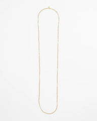 Chico's Long Goldtone Seed Bead Necklace GOLD