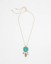Chico's Adjustable Flower Charm Pendant Necklace MULTI
