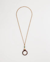 Chico's Hand Monocle Pendant Necklace BLACK/GOLD