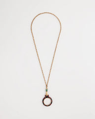 Chico's Hand Monocle Pendant Necklace BLACK/GOLD