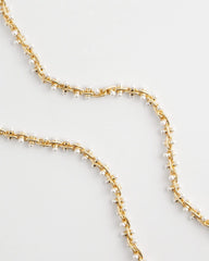 Chico's Faux Pearl Single-Strand Link Chain Necklace PEARL