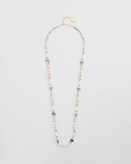 Chico's Pink Art Deco Beaded Necklace PINK