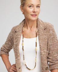 Chico's Tiger's Eye Single-Strand Necklace NEUTRAL