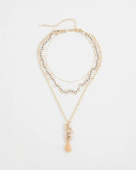 Chico's Convertible Rose Quartz Pendant Necklace PALE PINK