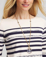 Chico's Owl Pendant Necklace GOLD