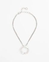 Chico's Short Circle Pendant Necklace SILVER