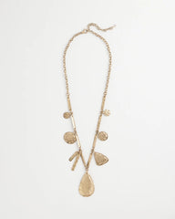 Chico's Ash Gold Collection Charm Necklace GOLD