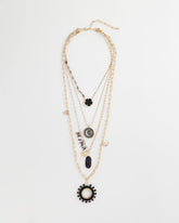 Chico's Convertible Layered Tourmaline Necklace BLACK