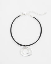 Chico's Silver Tone Rings Pendant Necklace SILVER