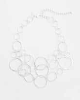 Chico's Short Silvertone Multi-Strand Link Necklace SILVER