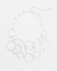 Chico's Short Silvertone Multi-Strand Link Necklace SILVER