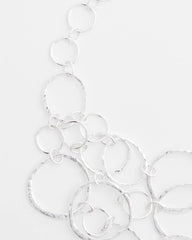 Chico's Short Silvertone Multi-Strand Link Necklace SILVER