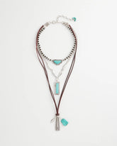Chico's Convertible Turquoise & Charms Motif Necklace TURQUOISE