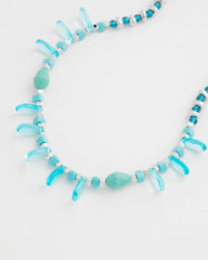 Chico's Teal Beaded Single Strand Necklace TURQUOISE
