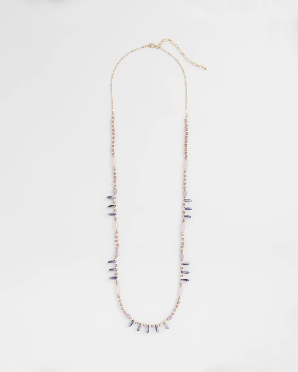 Chico's Purple Beaded Single Strand Necklace PURPLE