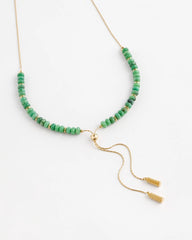 Chico's Convertible Beaded Lariat Y-Necklace GREEN
