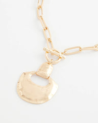 Chico's Goldtone Toggle Pendant Necklace GOLD